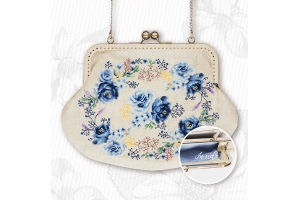 Набір для вишивання нитками сумочки з фермуаром "Сині троянди" BAG022 Luca-S