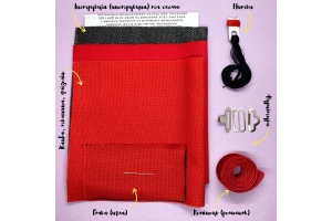 Набір для створення краватки-метелика у техніці мікровишивки "Червона рута" MES015