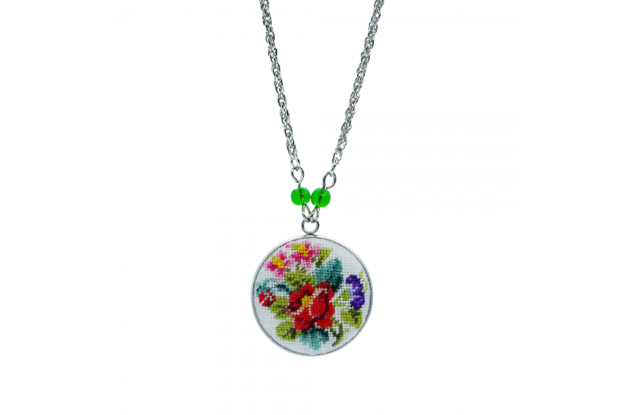 Набір для вишивання кулона "Букет квітів" MES042