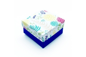 Коробочка для пакування "Квіти на синьому", 5*5*3 см