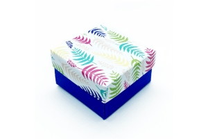 Коробочка для пакування "Листя на синьому", 5*5*3 см