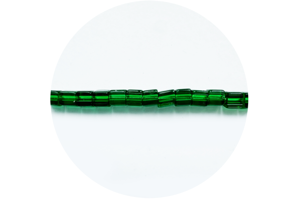 Квадратні скляні намистини, зелені, 4х4 мм, Crystal Art