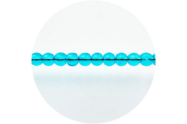 Круглі скляні намистини, блакитні, 4 мм