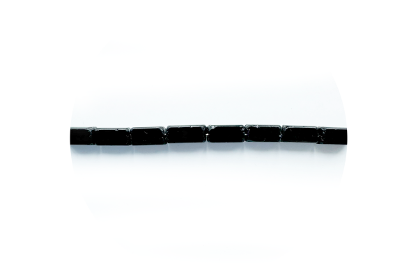 Прямокутні скляні намистини, чорні, 6х3 мм, Preciosa