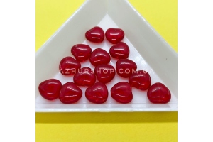 Скляні намистини, серце, червоні, 8х8 мм, Preciosa