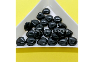 Скляні намистини, серце, чорні, 8х8 мм, Preciosa