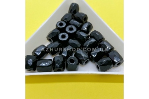 Прямокутні скляні намистини, чорні, 8 мм, Preciosa