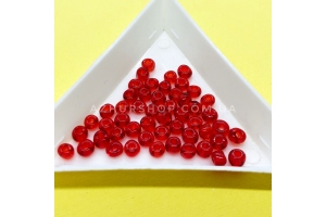 Круглі скляні намистини, червоні, 2*4 мм