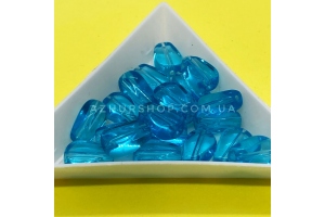 Овальні скляні намистини, блакитні, 11х8 мм, Crystal Art