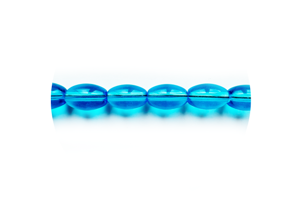 Овальні скляні намистини, блакитні, 11х8 мм, Crystal Art