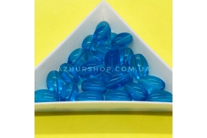 Овальні скляні намистини, блакитні, 7х9 мм, Crystal Art
