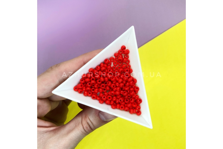 Круглі скляні намистини (бісер 93170 6/0), червоні, 4 мм (1 грам)