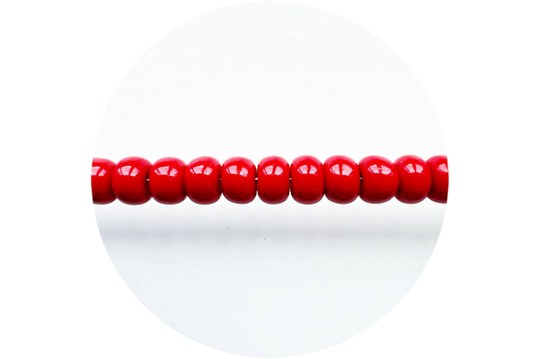 Круглі скляні намистини (бісер 93190 2/0), червоні, 6 мм (1 грам)