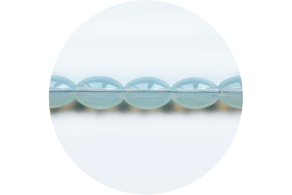 Овальні скляні намистини, білі напівпрозорі, 9х12 мм, Crystal Art 11036/024C