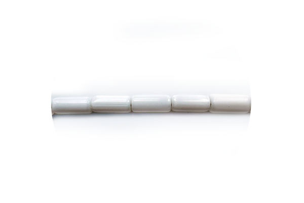 Прямокутні скляні намистини, білі, 4х10 мм, Crystal Art 11055/301C