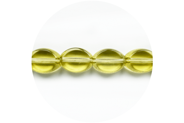 Овальні скляні намистини, жовті, 13х8 мм, Crystal Art 12029/055C