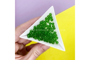 Круглі скляні намистини, зелені, 4 мм