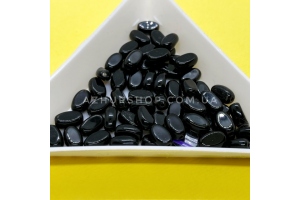 Овальні скляні намистини, чорні, 7х4 мм, Crystal Art