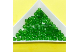 Круглі скляні намистини, зелені, 4 мм