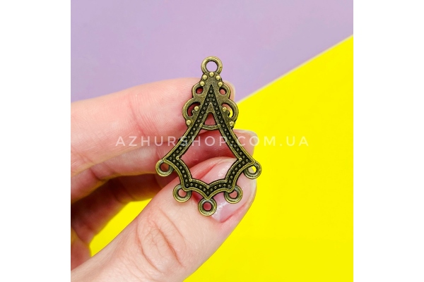 Коннектор на 6 отворів, колір антична бронза, 38х25 мм