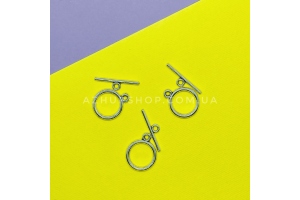 Застібка-тогл, 18*14 мм, античне срібло