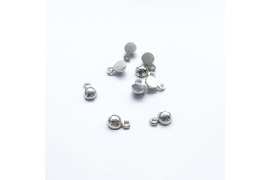 Намистина (кінцевик) для підвісок та браслетів, колір срібло, 4 мм, FaBOS, FB-0104