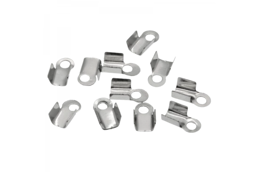 Затискач для шнура 6х3 мм, темне срібло