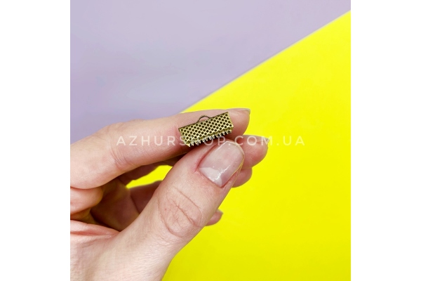 Застібка (затискач) для стрічок, 16*8 мм, антична бронза