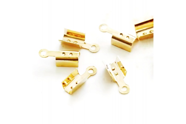 Затискач для шнура 10х3 мм, золото