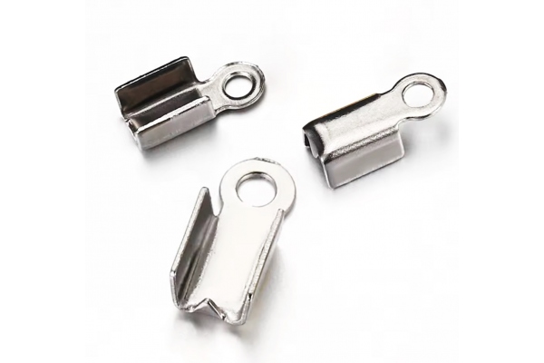 Затискач для шнура 12х4 мм, світле срібло