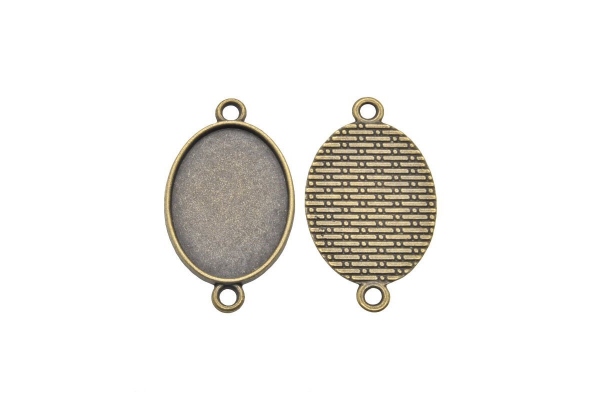 Коннектор основа на 2 отвори, колір антична бронза, 36х21 мм