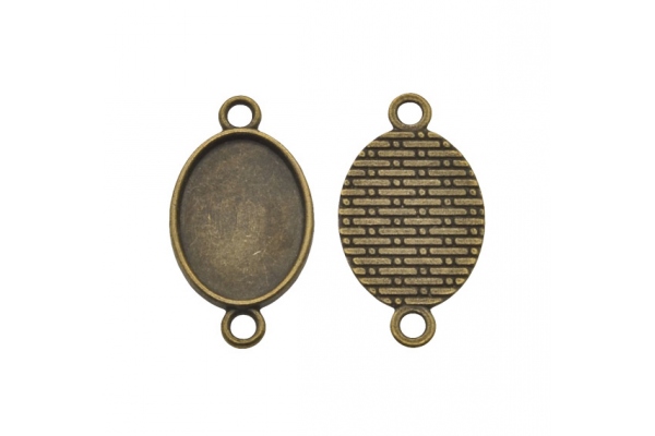 Коннектор основа на 2 отвори, колір антична бронза, 28х16 мм