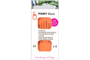 Набір гобеленових голок для вишивання №26 Pony, чорні, 6 шт., 05892