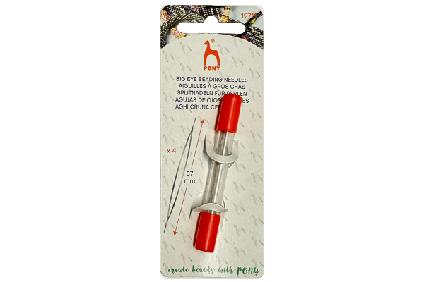 Набір голок для бісеру з великим вушком 57 мм Pony, 4 шт., 19711