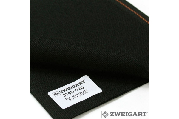 Тканина для вишивання Fein Aida Zweigart, 18 каунт, 3793/720, 36х46 см, чорна