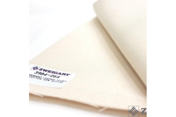 Тканина рівномірна для вишивання Murano Lugana Zweigart 10*10 см 32 каунт, слонова кістка (3984/264), (канва для мікровишивки)