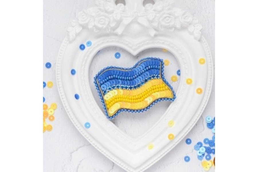 Набір для вишивки брошки "Прапор України" Б-307