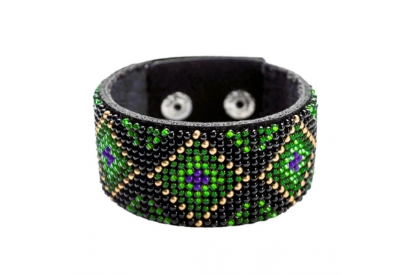 Набір для вишивання бісером браслета на штучній шкірі (FLBB-019)