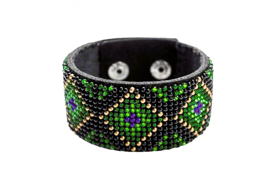 Набір для вишивання бісером браслета на штучній шкірі (FLBB-019)