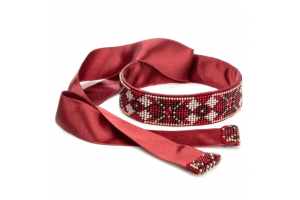 Набір для вишивки бісером на штучній шкірі «Чокер» (3 × 30 см) FLBB-138 (червоний)