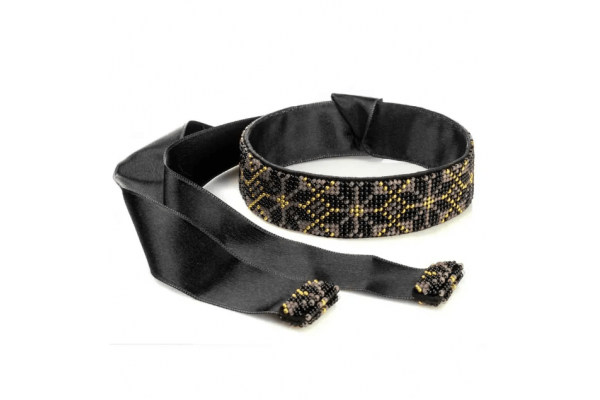 Набір для вишивки бісером на штучній шкірі «Чокер» (3 × 30 см) FLBB-143 (чорний)