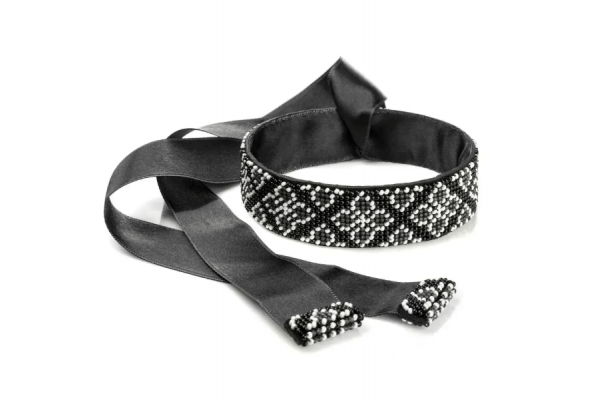 Набір для вишивки бісером на штучній шкірі «Чокер» (3 × 30 см) FLBB-148 (чорний)