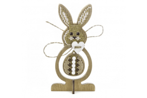 Набір для вишивки бісером на дерев’яній основі «Закоханий зайчик» FLK-579