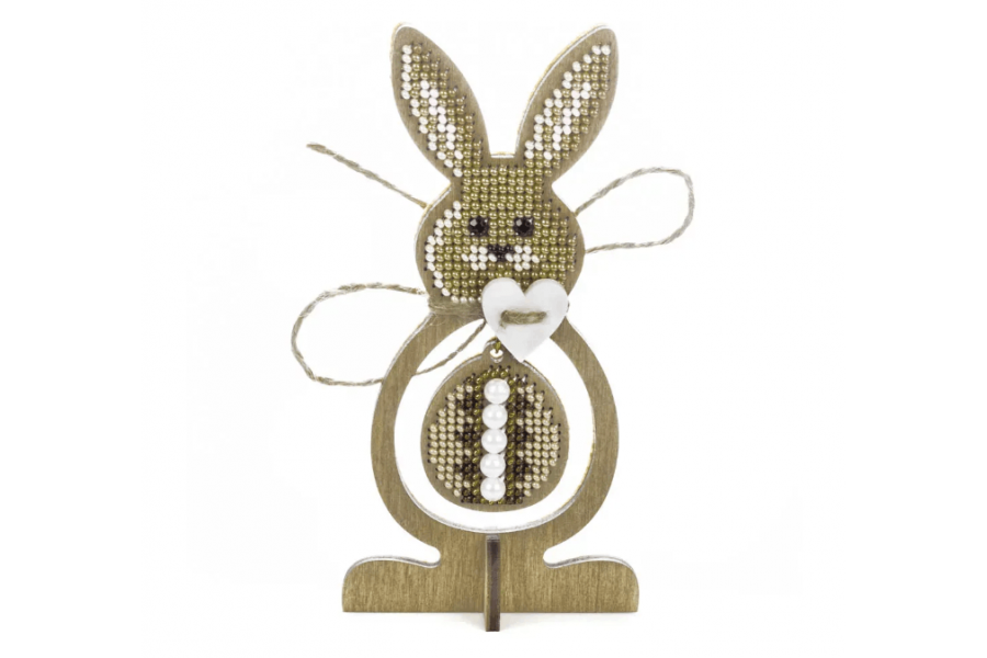 Набір для вишивки бісером на дерев’яній основі «Закоханий зайчик» FLK-579