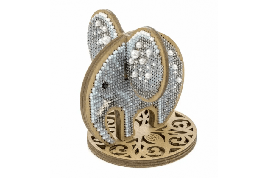 Набір для вишивки бісером на дерев’яній основі «Милий слоник» FLK-606