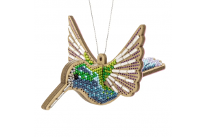 Набір для вишивки бісером на дерев’яній основі «Яскравий колібрі» FLK-607