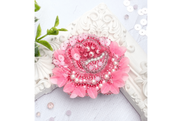 Набір для вишивки брошки "Півонія" Б-037