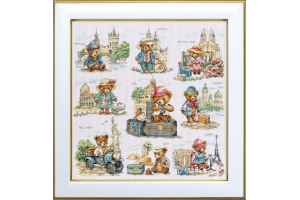 Набір для вишивання нитками семплер М-0302 "Подорож. Карта бажань" 38х38 см