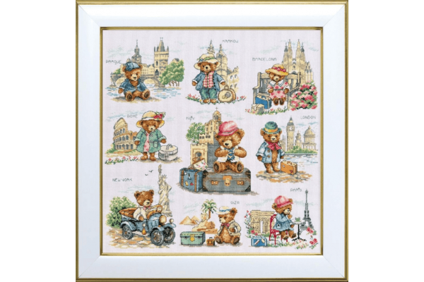 Набір для вишивання нитками семплер М-0302 "Подорож. Карта бажань" 38х38 см