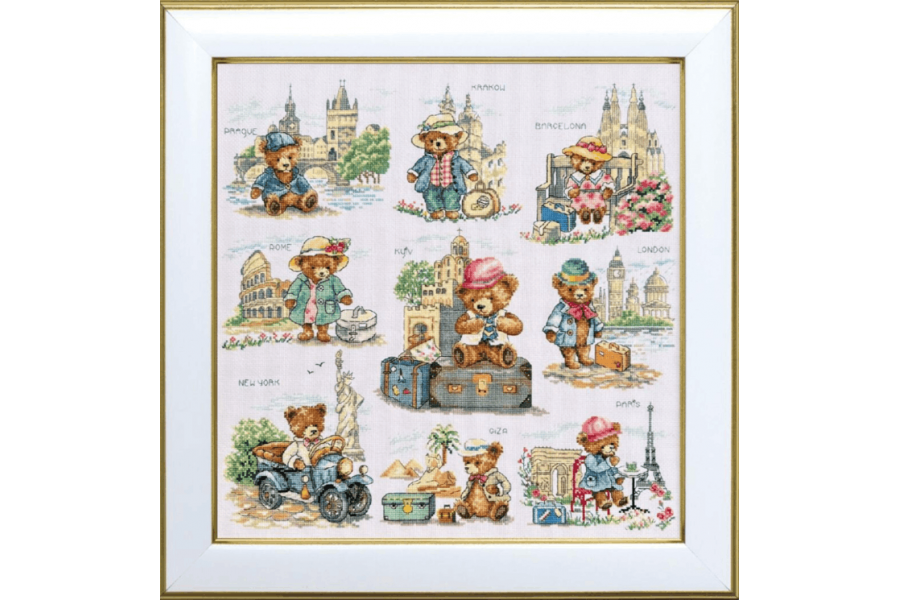 Набір для вишивання нитками семплер М-0302 "Подорож. Карта бажань" 38х38 см